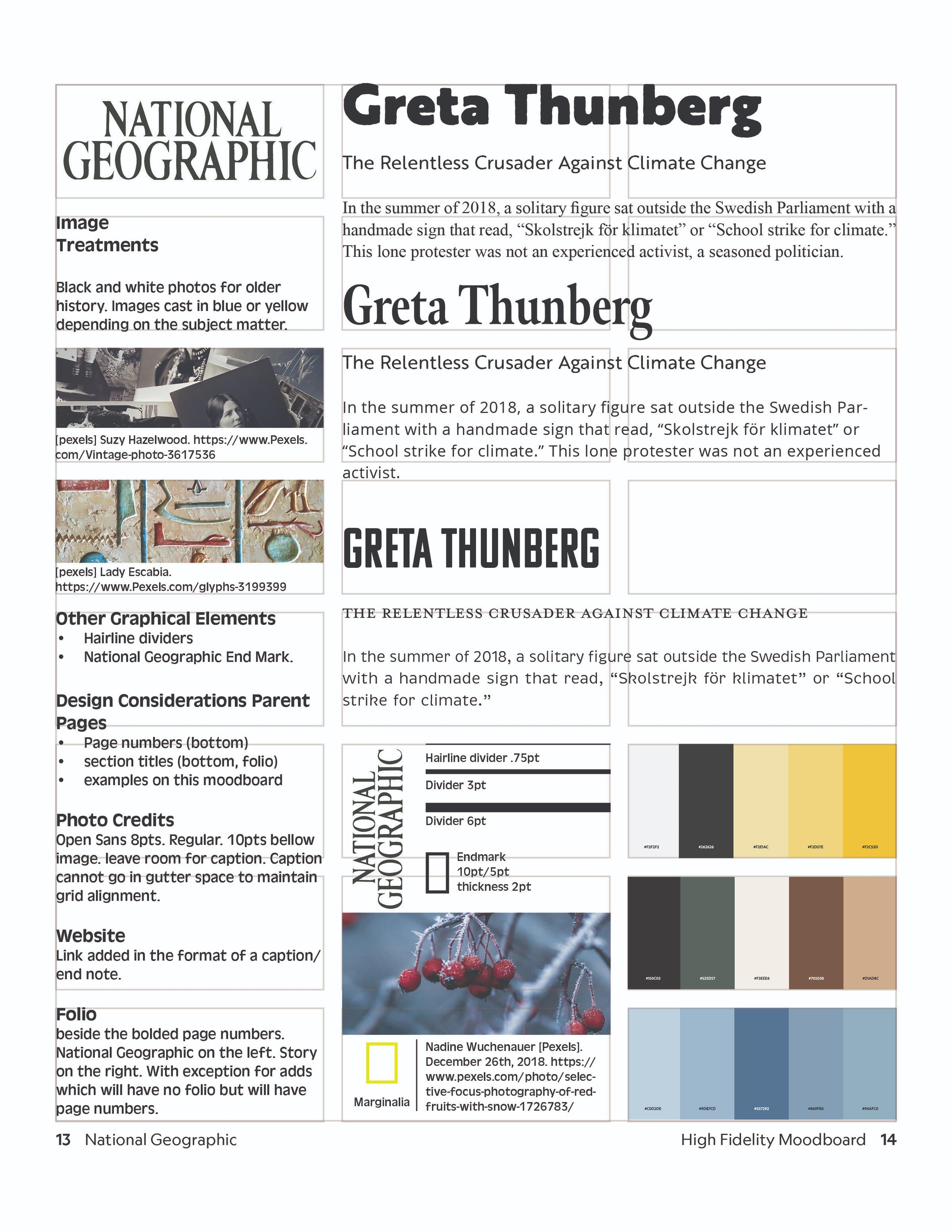 Moodboard for what elements would be used throughout the entire publication. Moodboard for what elements would be used throughout the entire publication.